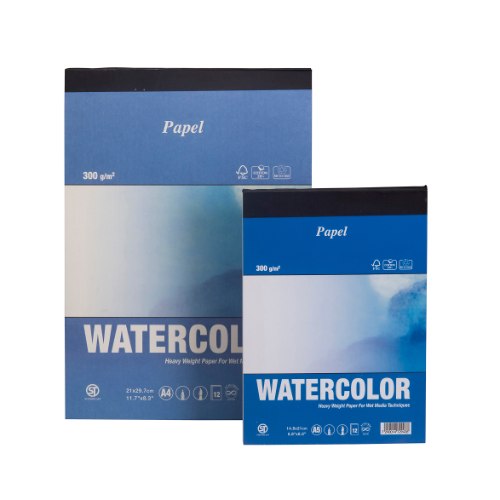בלוק PAPEL לצבעי מים 12 דף 300 גר' A3
