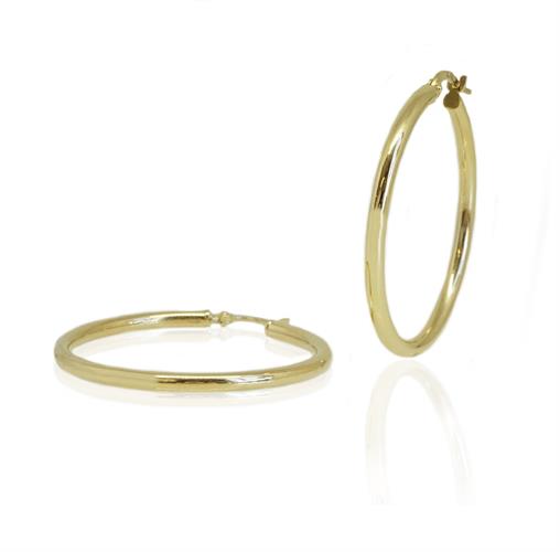 עגילי חישוק זהב בינוניים 3.2 סמ