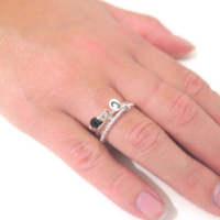 סט טבעות דקות ודיסקית מכסף ואבן דגם אולמוס