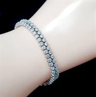 צמיד כסף טניס 2 שורות משובץ אבני זרקון  Z3042 | תכשיטי כסף 925 | צמידי כסף