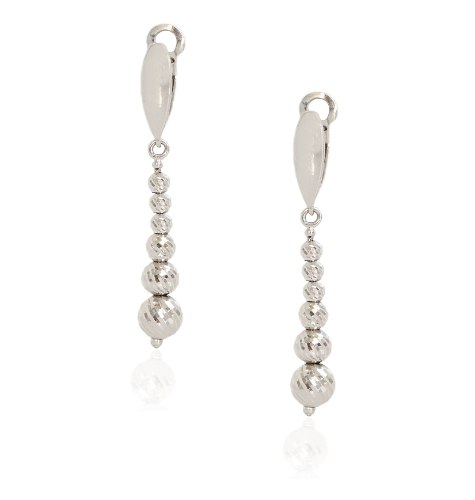 עגילי זהב נתלים כדורים ארוכים