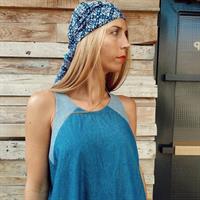 שמלת שיר מקסי - כחול בהיר