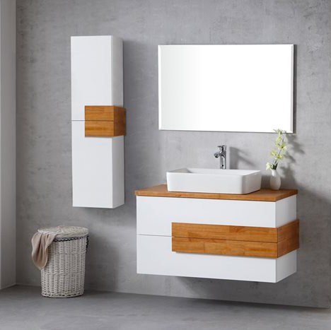 ארון אמבטיה תלוי בעיצוב מודרני | דגם NARKIS | מגוון צבעים ומידות לבחירה