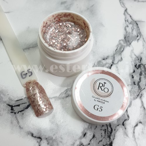 ג'ל לציור - ורוד בייבי מנצנץ עם פייטים G5