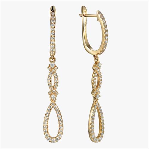 עגילי זהב עם יהלומים