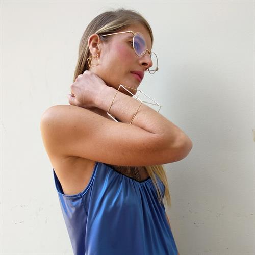 צמיד תלת מימד מרובע מוזהב