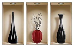 שלישיית נישות וזות שחורות ובורדו עם ענפים שחורים דגם 310