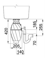 טוחן אשפה ELLECI אלצי תוצרת איטליה 1HP - כולל מפסק פנאומטי - הגנה אנטיבקטריאלית למניעת ריחות