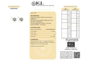 עגילי יהלום 14 קרט משובץ 1.18 קראט