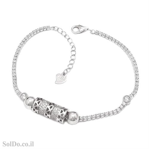 צמיד מכסף משובץ אבני זרקון  Z3115 | תכשיטי כסף 925