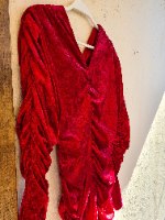 שמלת קטיפה מיני אדומה XS/S