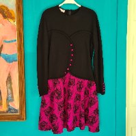 שמלה חורפית מיוחדת ורודה L/XL