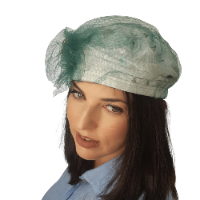 כובע ברט אלגנטי בעיצוב מיוחד - דגם טול ירוק
