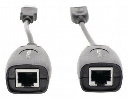 כבל מאריך דרך כבל רשת USB2.0 A לחיבור Rj45 נקבה באורך 0.2 מטר