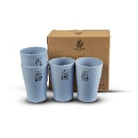 סט כוסות GO GREEN - תכלת