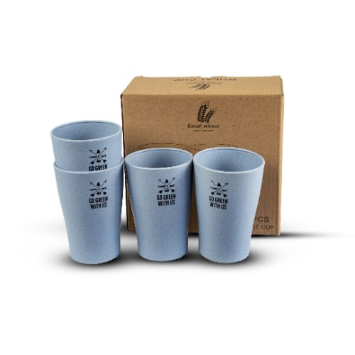 סט כוסות GO GREEN - תכלת