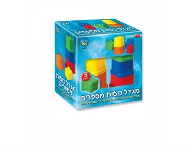 מגדל כוסות מספרים - 5  חלקים