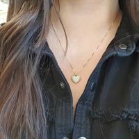 תליון לב יהלומים שרשרת לב עם יהלומים 0.45 קראט