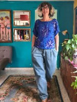 ג'ינס טורקיזי מדליק L/XL