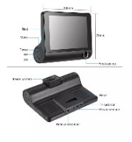 3 מצלמות דרך לרכב עם 3 מצלמות וצג 4 אינץ' מבית Dynamode