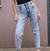 MOM'S ג'ינס גזרה גבוהה אסיד ווש מידה M