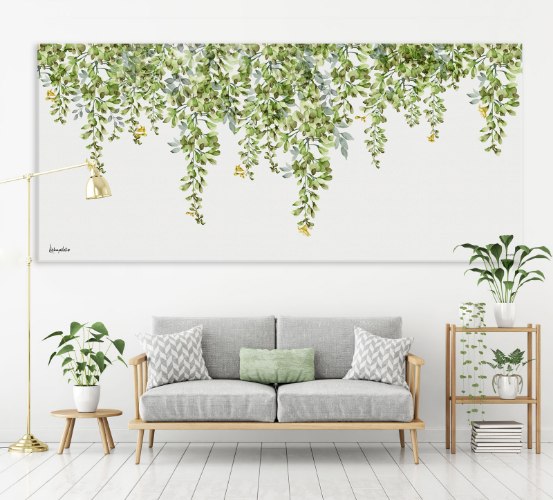 ציור של עלים ירוקים