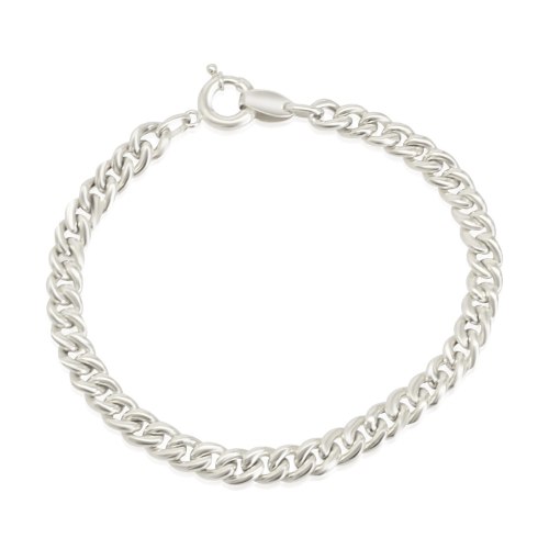 צמיד חוליות יפהפה בזהב לבן רוחב 5.5 ממ