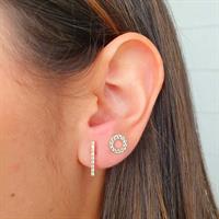 עגילי זהב זהב עגולים בסגנון מגניב