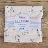 שמיכת קיץ דו צדדית ורוד בהיר חדי קרן