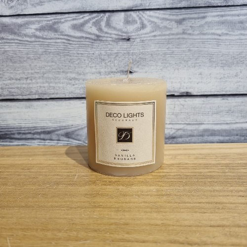 נר עגול 7/7 שמנת - בריח וניל