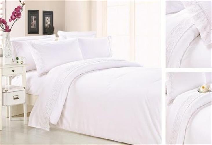 סט מלא זוגי 100% כותנה רקום דגם סיפור אהבה לנצח