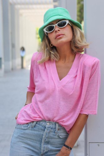 חולצת לוני ורודה