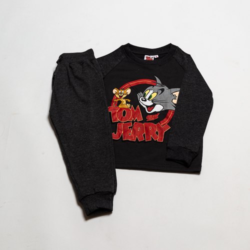 חליפת בנים טום וג'רי שחורה