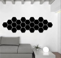 מדבקות קיר דמוי מראה-כוורת