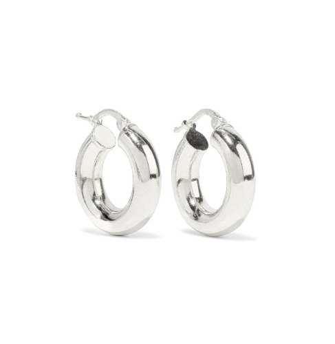 עגילי חישוק זהב לבן קטנים ורחבים 1.8 סמ