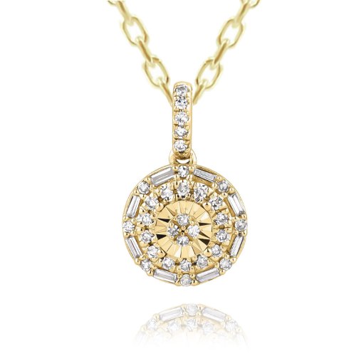 שרשרת ותליון זהב 14 קראט 0.31 קראט יהלומים 814963 - מחיר מבצע! 