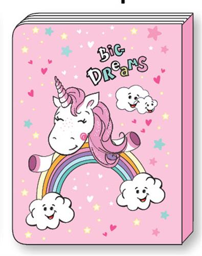 "LOOPY אוגדן מחברות בנות : חד קרן קשת בענן 2020"