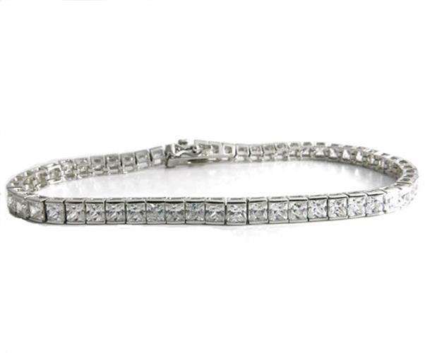 צמיד טניס | כסף טהור | זרקונים |צמיד טניס זרקונים | אלגנטי | קלאסי |איכותי | אבנים מרובעות