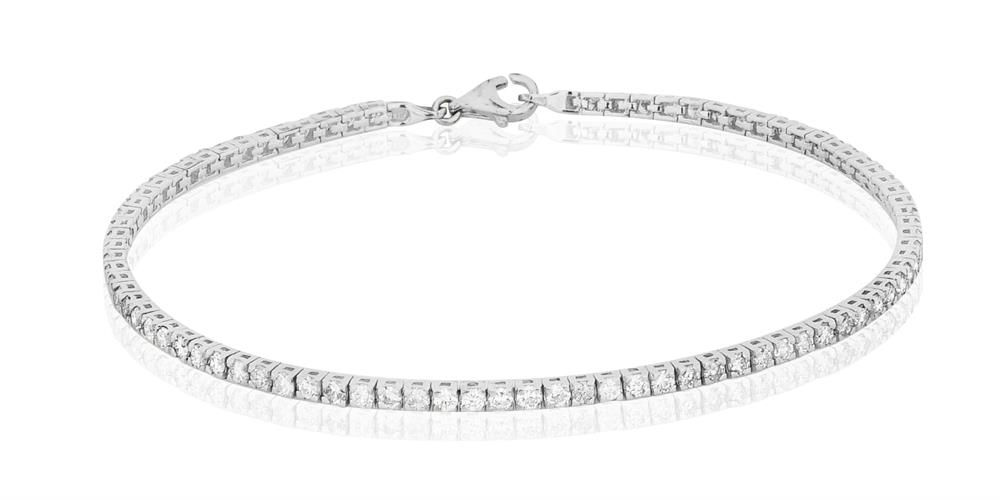 צמיד טניס יהלומים לבנים 2.46 קראט