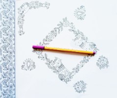 ספר צביעה כרטיסי ברכה ומעטפות - חדי קרן וקשת בענן