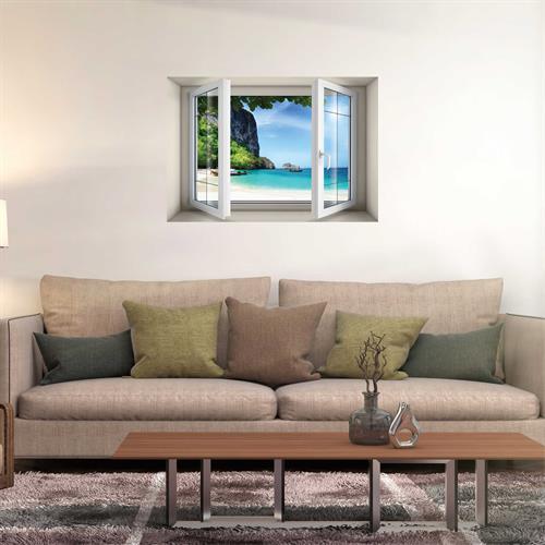 חלון עם נוף של חוף ים בתאילנד דגם 5017
