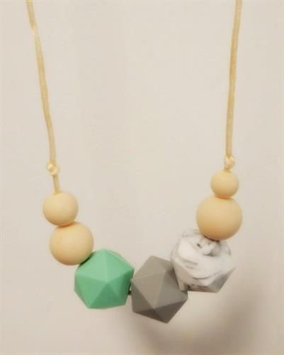 שרשרת סיליקון - ליאנה ירוק ושיש