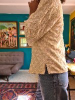 ג'קט פאייטים בצבע שמנת מידה L/XL