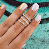 טבעת איטרניטי משובצת יהלומים │ טבעת חצי משובצת │ טבעת יהלומים 0.48 קראט