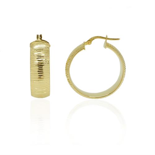 חישוקי זהב רחבים מעוצבים עם חריטת לייזר 2.5 סמ