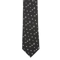 עניבה שחור עם פרחים לורקס כסף