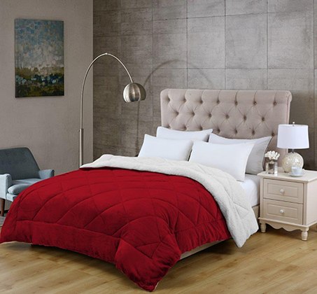 שמיכת פינוק כבש דו צדדית ממולאת