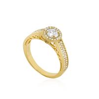 טבעת אירוסין משובצת ביהלומים 0.92 קראט בזהב 14 קרט-תעודה IGL