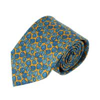 עניבה דגם פלחים כחול צהוב