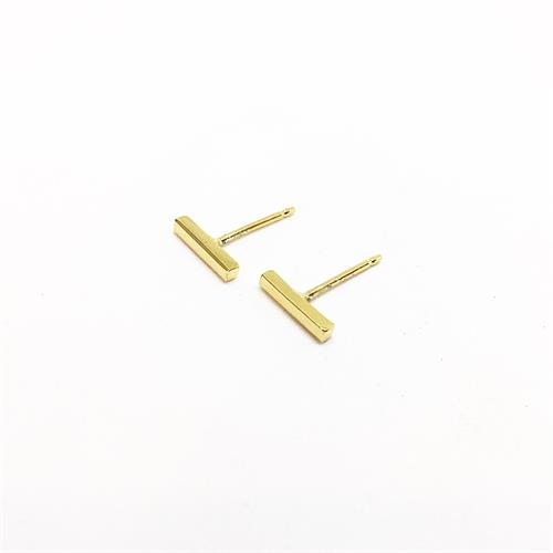 עגילי פס מרובע זהב